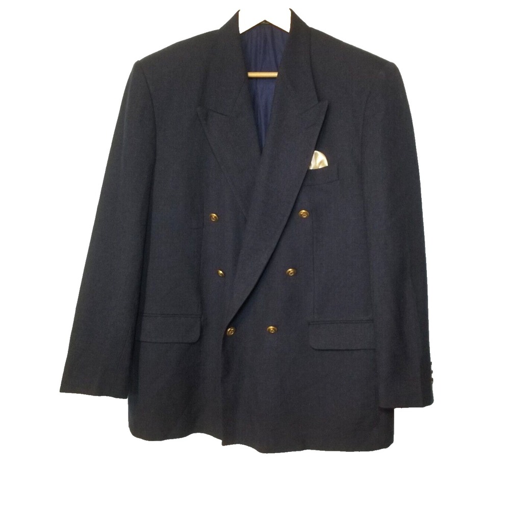 Regency England Wool Cashmere Double Breasted Gold Buttons Blazer/Suit Jacket 46